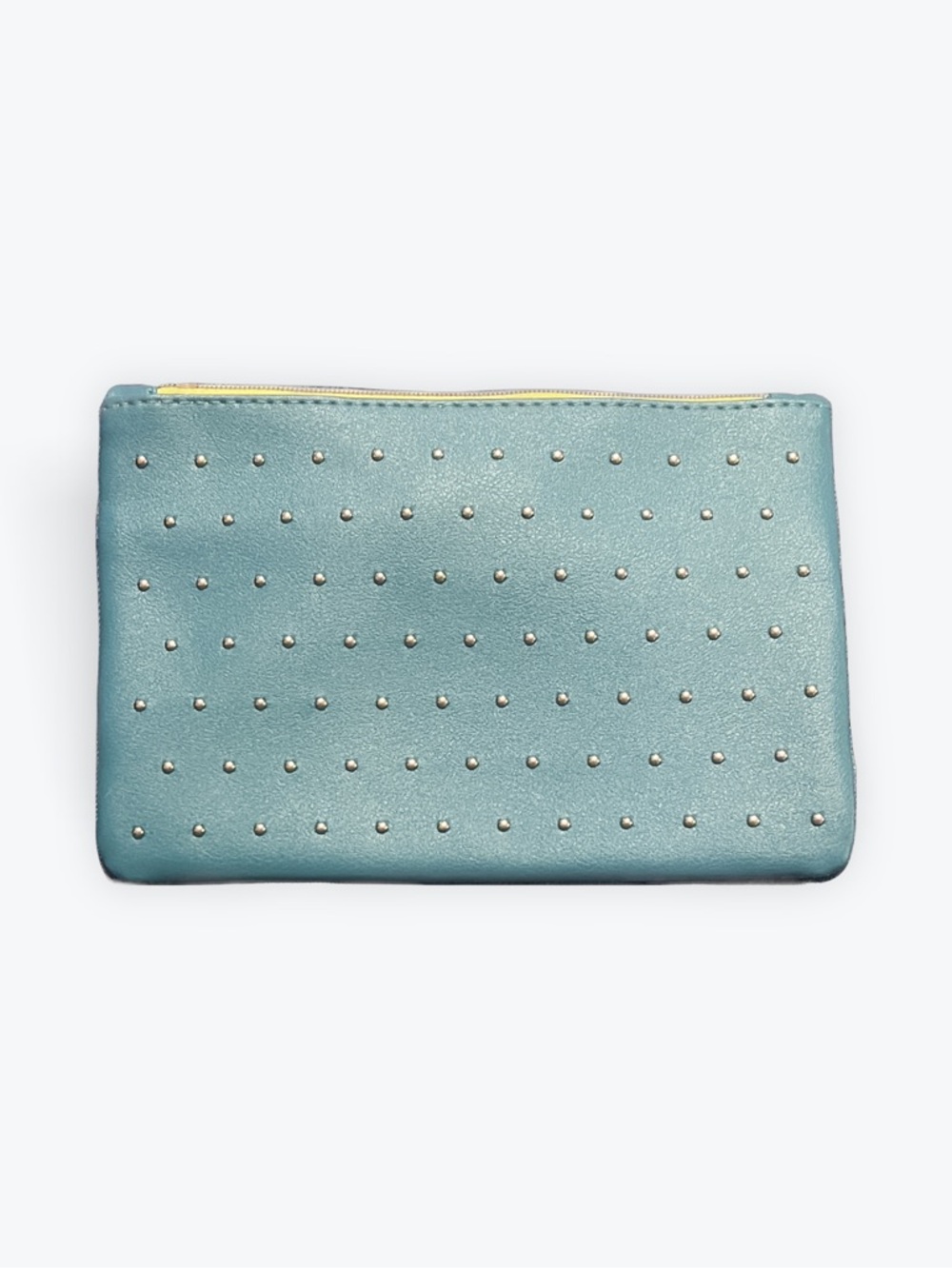 ipsy Metallic Teal Studded Zip Pouch